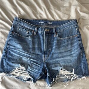 Old Navy Medium Blue Frayed Denim Cutoff Shorts